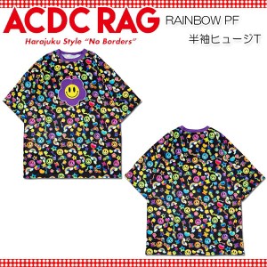 ACDC RAG エーシーディーシーラグ RAINBOW PF ヒュージT BK 原宿系 デコラ 大きいサイズ ユニセックス ブラック