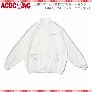 ACDC RAG エーシーディーシーラグ GAME OVER ジャージジャケット ブルゾン ジャージ 長袖 原宿 原宿系 ファッション 天使界隈 天使 水色