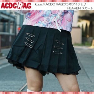 ACDC RAG エーシーディーシーラグ HEAVEN スカート ミニ丈 原宿系 原宿 ファッション 病みかわいい 病みかわ 天使 刺繍 ハート パンク ロ