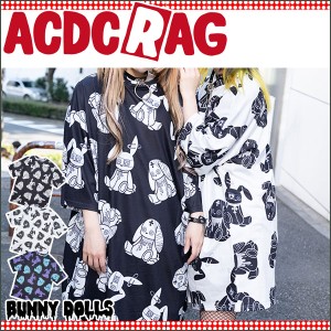 ACDC RAG エーシーディーシーラグ Pバニードール ヒュージTシャツ パンク ロック 原宿系 原宿 韓国 黒 青 白 病みかわいい うさぎ