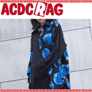 ACDC RAG エーシーディーシーラグ アシメリンゴ シャツ 長袖 パンク ロック V系 ファッション バンギャ 原宿系 病みかわいい 派手カワ 個