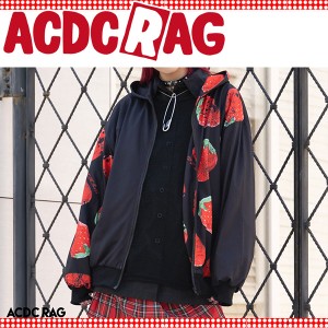 ACDC RAG エーシーディーシーラグ アシメイチゴ ZIP BIGパーカー 長袖 パンク ロック V系 ファッション バンギャ 原宿系 原宿 病み 病み