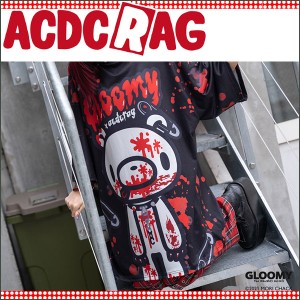 ACDC RAG エーシーディーシーラグ チェックグル〜ミ〜 ヒュージTシャツ 半袖 Tシャツ 原宿 原宿系 病みかわいい 病みかわ ファッション 