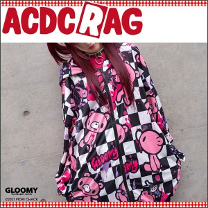 ACDC RAG エーシーディーシーラグ チェックグル〜ミ〜 ZIP パーカー 長袖 原宿 原宿系 病みかわいい 病みかわ ファッション パンク ロッ