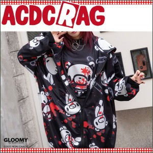 ACDC RAG エーシーディーシーラグ ダークグル〜ミ〜 ZIP パーカー 長袖 原宿 原宿系 病みかわいい 病みかわ ファッション パンク ロック 