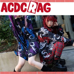 ACDC RAG エーシーディーシーラグ ハスノハナシャツ 原宿系 パンク ロック 病みかわいい 蓮の花 目玉 ダーク