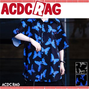 ACDC RAG エーシーディーシーラグ [半袖]バタフライ シャツ 原宿系 パンク ロック 病みかわいい