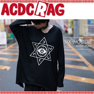 ACDC RAG エーシーディーシーラグ シックスパーカー 原宿系 パンク ロック 病みかわいい ダーク 六芒星 目玉