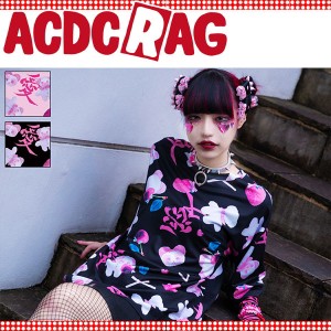 ACDC RAG エーシーディーシーラグ 愛BEAR Tシャツ 半袖 原宿 原宿系 病みかわいい 病みかわ ファッション パンク ロック V系 レディース 