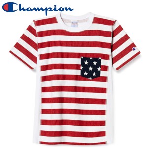 Champion チャンピオン Tシャツ 半袖 ポケット付き 9.4oz 星柄 アメカジ プリント リバースウィーブ ショートスリーブTシャツ C3-F310 メ