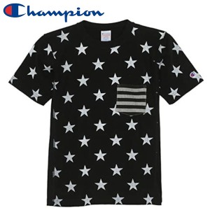 Champion チャンピオン Tシャツ 半袖 ポケット付き 9.4oz 星柄 アメカジ プリント リバースウィーブ ショートスリーブTシャツ C3-F310 メ