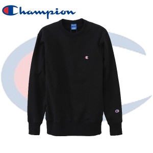 Champion チャンピオン Vガゼット シーズンレス クルーネックスウェットシャツ トレーナー 裏毛 C3-LS050 メンズ ブラック