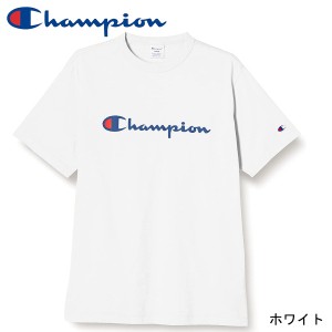 Champion チャンピオン Tシャツ 半袖 綿100% 定番 スクリプトロゴプリント ショートスリーブTシャツ C3-P302 メンズ ホワイト