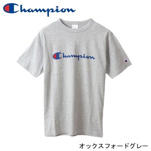 Champion チャンピオン Tシャツ 半袖 綿100% 定番 スクリプトロゴプリント ショートスリーブTシャツ C3-P302 メンズ オックスフォードグ