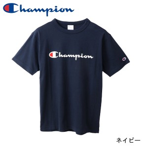 Champion チャンピオン Tシャツ 半袖 綿100% 定番 スクリプトロゴプリント ショートスリーブTシャツ C3-P302 メンズ ネイビー