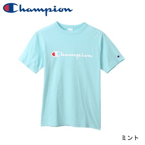 Champion チャンピオン Tシャツ 半袖 綿100% 定番 スクリプトロゴプリント ショートスリーブTシャツ C3-P302 メンズ ミント