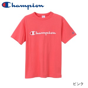 Champion チャンピオン Tシャツ 半袖 綿100% 定番 スクリプトロゴプリント ショートスリーブTシャツ C3-P302 メンズ ピンク