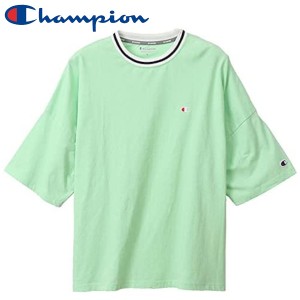 Champion チャンピオン 半袖 Tシャツ ドロップショルダー ビッグシルエット バックプリント 吸水速乾 ドライ UVカット ラインリブ CW-RS3