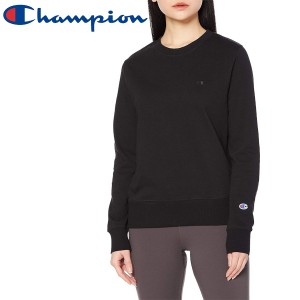 Champion チャンピオン トレーナー UVカット ワンポイントロゴ クルーネックスウェットシャツ ベーシック CW-T013 レディース ブラック