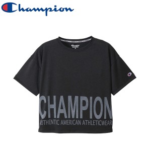 Champion チャンピオン 速乾 防臭 スクリプトロゴ ウィメンズ スポーツ Tシャツ ショートスリーブTシャツ CW-TS316 レディース ブラック