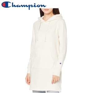 Champion チャンピオン UV加工 定番 シンプル 膝丈 ワンマイルウェア フーデッドスウェットワンピース ワンポイントロゴ CW-U109 レディ