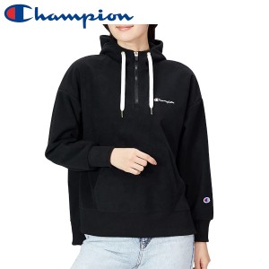 Champion チャンピオン フーデッドジャケット プルオーバー マイクロフリース 防風 スクリプトロゴ ドロップショルダー CW-US106 レディ