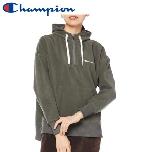 Champion チャンピオン フーデッドジャケット プルオーバー マイクロフリース 防風 スクリプトロゴ ドロップショルダー CW-US106 レディ