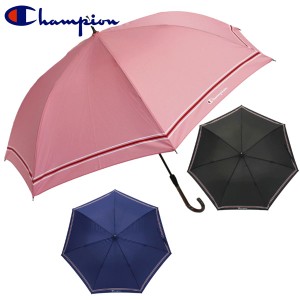 Champion チャンピオン 裾ボーダー柄 耐風 Cジャンプ傘 58cm×7R/レディース