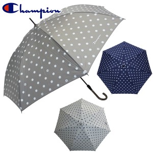 Champion チャンピオン ドット柄 耐風 Cジャンプ傘 58cm×7R/レディース