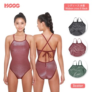 HOOG フーグ 競泳水着 レディース ミディアムカット Ribbon X-back WSM1197 WSM1198 WSM1199