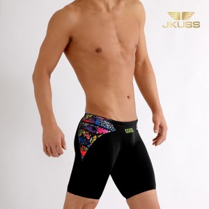 JKUSS ジェイコス 競泳水着 メンズ スリムフィット ハーフスパッツ 5分丈 JC2MNM0456 / ブラックミックス