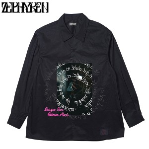 Zephyren ゼファレン PHOTO PRINT SHIRT L/S BLACK / Reverie