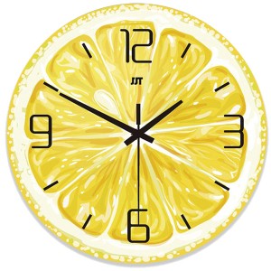 ★[海外][送料無料][Lemon]レモン柄 インテリア アンティーク風クロック 壁掛け時計 ウォールクロック アンティーク風 雑貨 レトロ 北欧 
