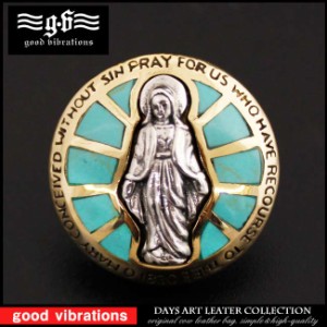 good vibrations グッドバイブレーション コンチョ シルバーコンチョ 聖母マリア ブラス シルバー925 グッドバイブレーション ターコイズ