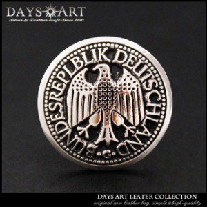 コンチョ メタルコンチョ ドイツ連邦共和国紋章 ワシ Bundesrepublik Deutschland コイン 丸型 サークル  長財布 レザーウォレット カス