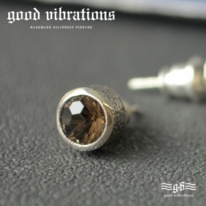 ピアス シルバー925 good vibrations グッドバイブレーション スモーキークォーツ 天然石 おしゃれ ブランド 片耳用 バラ売り pi075