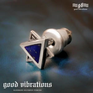 ピアス シルバー925 good vibrations グッドバイブレーション ラピスラズリ 六芒星 天然石