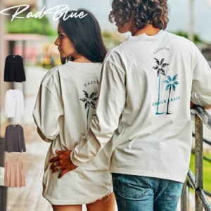 RadBlue ラッドブルー LONG SLEEVE TEE ロンT 2PALM ヤシの木 ロングスリーブTシャツ メンズ 長袖シャツ ブラック ホワイト グレー ベー