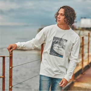 RadBlue ラッドブルー LONG SLEEVE TEE ロンT PHOTO フォト ロングスリーブTシャツ メンズ 長袖シャツ ブラック ホワイト グレー ベージ