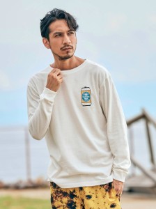 送料無料 RadBlue ラッドブルー LONG SLEEVE TEE ロンT BEER ビール柄 ロングスリーブTシャツ メンズ 長袖シャツ ブラック ホワイト グレ