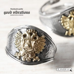 good vibrations グッドバイブレーション シルバーリング メンズ レディース シルバー925 ブラス フリーメイソン シールドエンブレム フ