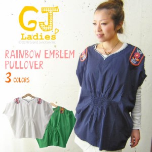 GJLadies レインボー刺繍プルオーバーブラウス/エスニック/レディース/ GAT032 アパレルセール