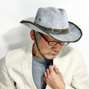 カウボーイハット 紐付き STETSON 春 夏 秋 冬 オールシーズン 洗い加工 帽子 中折れ帽 HAT メンズ 