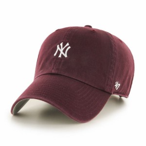 ニューヨークヤンキース キャップ メンズ ミニロゴ 47brand クリーンナップ フォーティーセブン ブランド キャップ ワイン Yankees Baser