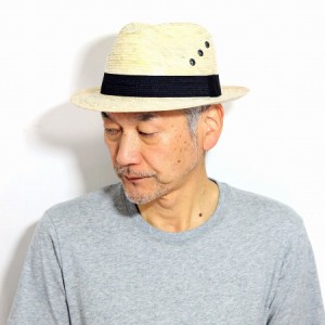 ストローハット メンズ 中折れハット パームブレード 貝葉 中折れ帽子 メンズ California Hat Company Inc. 麦わらハット メンズ シュロ