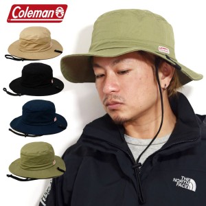 ハット coleman キャンプ アドベンチャーハット あご紐 メンズ ハット コールマン レディース コットンハット ウォッシュド加工 キャンプ