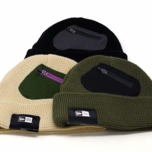 ニューエラ アウトドア ニット帽 メンズ カフニット Zip Pocket ジップポケット ニット帽子 フリーサイズ ニットワッチ 紫外線カット 手