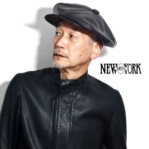 大きいサイズ 帽子 キャスケット ニューヨークハット メンズ レザー new york hat 送料無料 ラムレザー 本革 ラムスキン レザーキャップ 