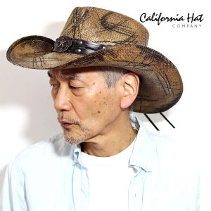 本パナマ メンズ カウボーイ ハット メンズ 春夏 California Hat Company Inc. 本格 カウボーイ 乗馬 BBQ 高級 ウエスタンハット パナマ