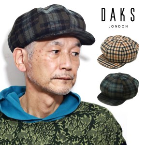 DAKS バルモラルチェック キャスケット メンズ ハウスチェック ハンチング キャス 紳士 ニュースボーイキャップ ウールタータン キャスケ